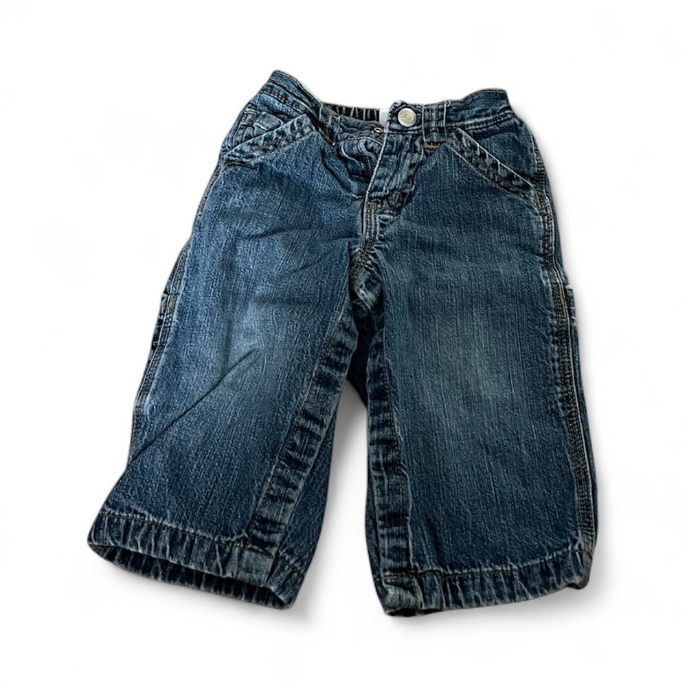 🔷GAP: Boy 12-18 months blue denim carpenter style jeans w/pockets, preowned🔷